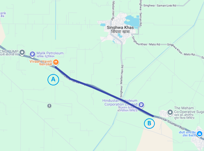 Hansi to  Mundhal (Village Singwa khas) - 3.50 KM